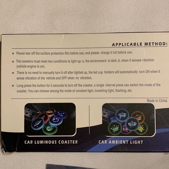 Luminous coasters for automobiles - Picture 3 of 4
